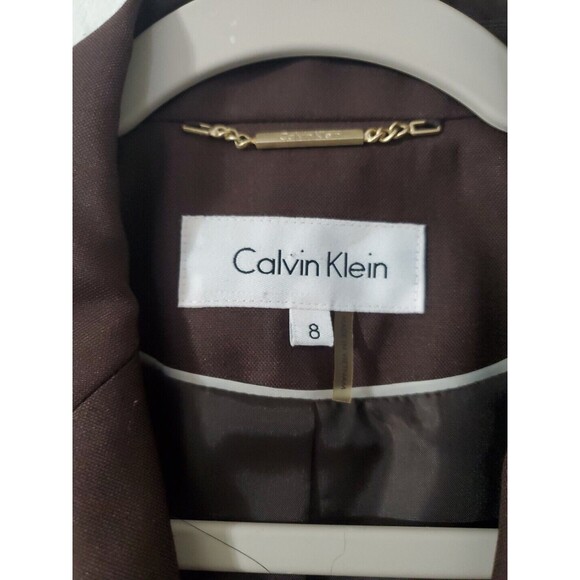 Calvin Klein women's brown blazer with 2 gold buttons size 8 - Picture 6 of 6